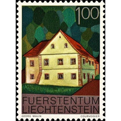 1 عدد تمبر سری پستی ساختمانها - 100 - لیختنشتاین 1978