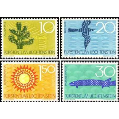 4 عدد  تمبر حفاظت از طبیعت - لیختنشتاین 1966