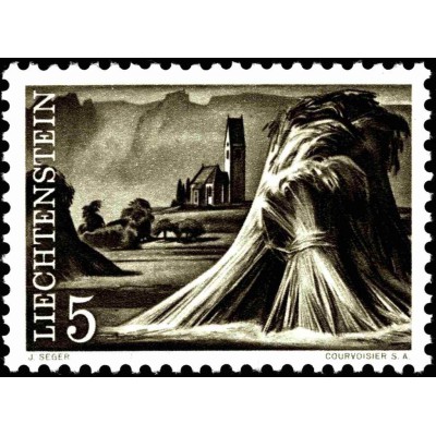 1 عدد  تمبر سری پستی مناظر - 5 - لیختنشتاین 1961