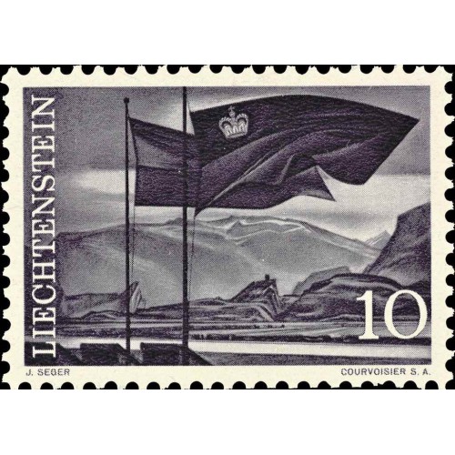 1 عدد  تمبر سری پستی مناظر - 10 - لیختنشتاین 1959