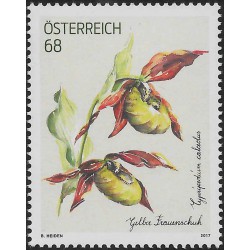1 عدد  تمبر گلها - ارکید - اتریش 2017