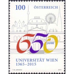 1 عدد  تمبر 650مین سالگرد تاسیس دانشگاه وین - اتریش 2015