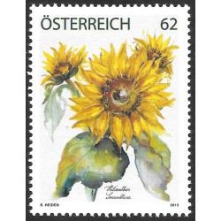 1 عدد  تمبر گلها - گل آفتابگردان - اتریش 2013  قیمت 4.7 دلار