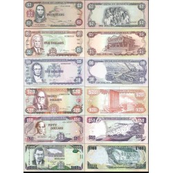 نیم ست اسکناسهای جامائیکا  -2، 5، 10، 20، 50، 100 دلار - جامائیکا 1991 الی 2016