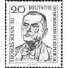1 عدد  تمبر اولین سالگرد درگذشت توماس مان - برنده نوبل ادبیات - جمهوری دموکراتیک آلمان 1956
