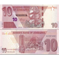 اسکناس 10 دلار - زیمباوه 2020