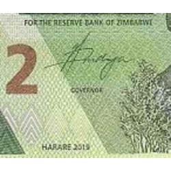اسکناس 2 دلار - زیمباوه 2019