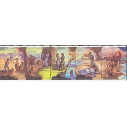 5 عدد تمبر دویستمین سالگرد تولد جیمز فنیمور کوپر - B - شوروی 1989