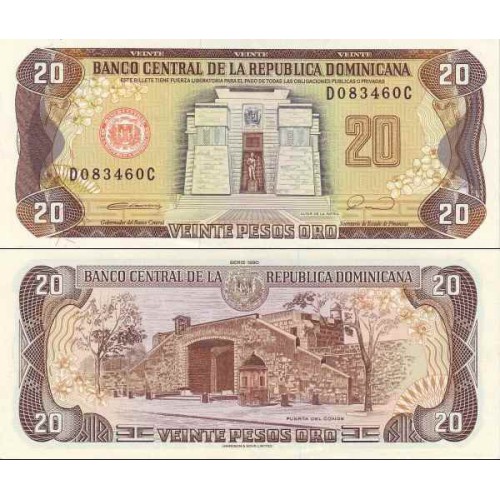 اسکناس 20 پزو - جمهوری دومنیکن 1990 اسکناس 20 پزو - جمهوری دومنیکن 1990