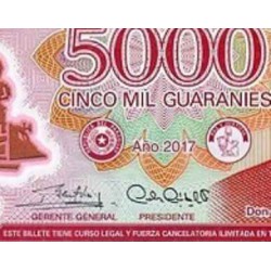 اسکناس پلیمر 5000 گورانی - پاراگوئه 2017