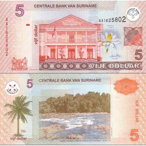 اسکناس 5 دلار - سورینام 2004 تاریخ 1 ژانویه