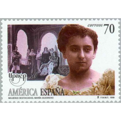 1 عدد تمبر زنان پیشتاز - ماریا گوئررو - هنرپیشه - America UPAEP  - اسپانیا 1998
