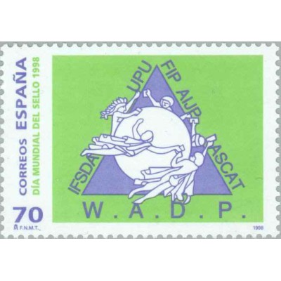 1 عدد تمبر روز تمبر - UPU - اسپانیا 1998