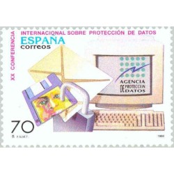 1 عدد تمبر بیستمین کنفرانس بین المللی حفاظت از اطلاعات - اسپانیا 1998