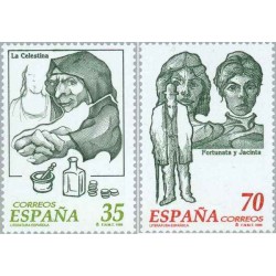 2 عدد تمبر ادبیات - اسپانیا 1998