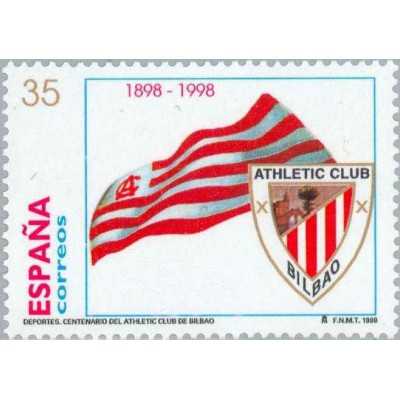 1 عدد تمبر صدمین سال باشگاه ورزشی آتلتیک بیلبائو - اسپانیا 1998