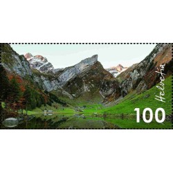 1 عدد تمبر کوهستان - الپشتاین - سوئیس 2018  ارزش روی تمبر 1 فرانک - تمبر شیت