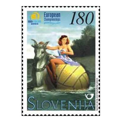 1 عدد تمبر ورزشی - قهرمانی مسابقات واترپولو جهانی - اسلوونی 2003 ارزش روی تمبر 0.9 دلار