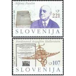 2 عدد تمبر اشخاص مشهور - آلفونسوپائولین - اسلوونی 2003 ارزش روی تمبر 1.7 دلار