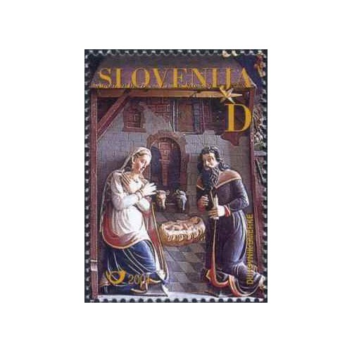 1 عدد تمبر کریستمس - اسلوونی 2001