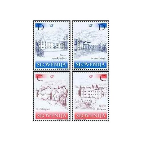 4 عدد تمبر قلعه ها - اسلوونی 2001 قیمت 4 دلار