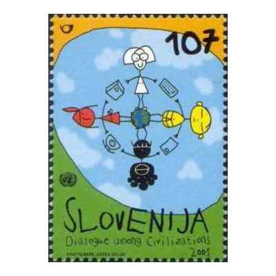 1 عدد تمبر سال گفتگوی تمدنها - اسلوونی 2001