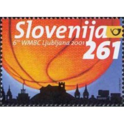 1 عدد تمبر  ورزشی - مسابقات جهانی پیشکسوتان بسکتبال - اسلوونی 2001 ارزش اسمی 1.4 دلار