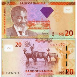 اسکناس 20 دلار - نامیبیا 2013 با الماس وسط روی اسکناس