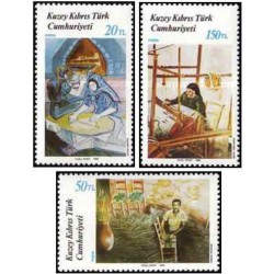 3 عدد تمبر تابلو نقاشی - قبرس ترکیه 1988