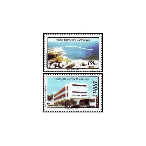 2 عدد تمبر پروژه های توسعه - قبرس ترکیه 1987