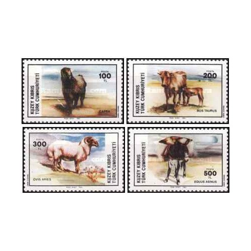 4 عدد تمبر حیوانات  - قبرس ترکیه 1985  قیمت 13.4 دلار