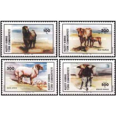 4 عدد تمبر حیوانات  - قبرس ترکیه 1985  قیمت 13.4 دلار