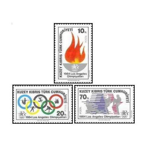 3 عدد تمبر بازیهای المپیک لس آنجلس - قبرس ترکیه 1984