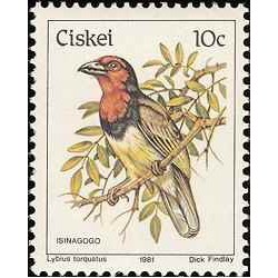 1 عدد تمبر سری پستی پرندگان - 10c -  آفریقای جنوبی - سیسکی 1981