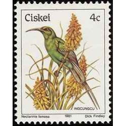 1 عدد تمبر سری پستی پرندگان - 4c -  آفریقای جنوبی - سیسکی 1981