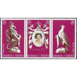 3 عدد تمبر 25مین سالگرد تاجگذاری ملکه الیزابت دوم - ساموا 1978