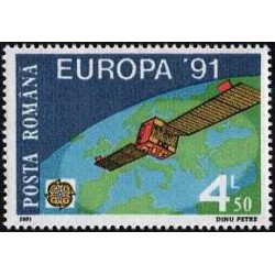 1 عدد تمبر مشترک اروپا - Europa Cept - هوافضای اروپا - ماهواره "EUTELSAT I" - رومانی 1991