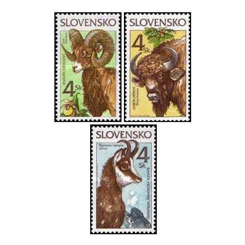 3 عدد تمبر حفاظت از طبیعت - حیوانات - اسلواکی 1996