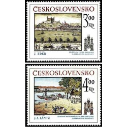 2 عدد تمبر براتیسلاوا تاریخی - تابلو نقاشی - چک اسلواکی 1980