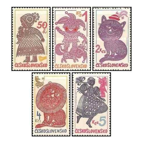 5 عدد تمبر برش های گرافیکی توسط کورنلیا نمکووا - چک اسلواکی 1980
