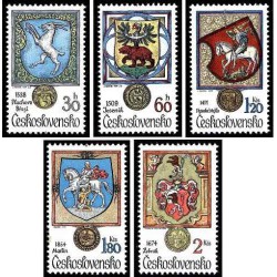 5 عدد تمبر حیوانات در هرالدری - چک اسلواکی 1979