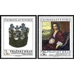 2 عدد تمبر قلعه پراگ - تابلو نقاشی - چک اسلواکی 1979