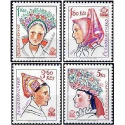 4 عدد  تمبر نمایشگاه بین المللی تمبر پراگا 78 - سرپوش های منطقه ای - چک اسلواکی 1977