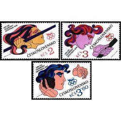 3 عدد  تمبر بازیهای المپیک مونترئال کانادا - چک اسلواکی 1976