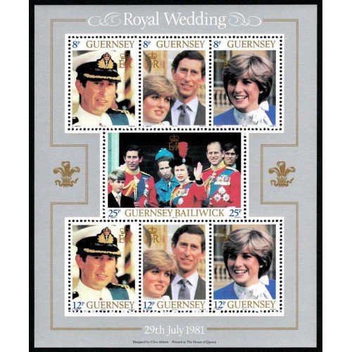سونیرشیت ازدواج سلطنتی - دایانا اسپنسر و پرنس چارلز - گورنزی 1981 قیمت 7.7 دلار