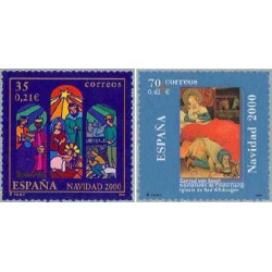 2 عدد تمبر کریستمس - اسپانیا 2000