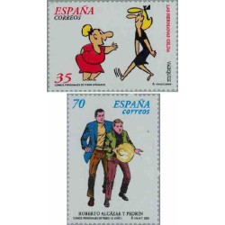 2 عدد تمبر کاراکترهای کمیک - اسپانیا 2000