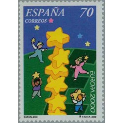 1 عدد تمبر مشترک اروپا - Europa Cept - برج 6 ستاره - اسپانیا 2000