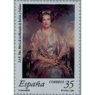 1 عدد تمبر درگذشت ماریا د لاس مرسدس - اسپانیا 2000