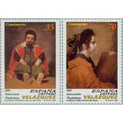 2 عدد تمبر 400مین سالگرد تولد دیگو د سیلوا ولازکوئز - تابلو - اسپانیا 1999